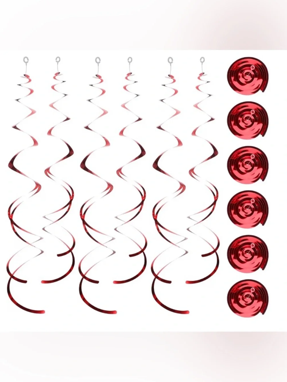 15 Pack Iridescent Hanging Swirl Decorations